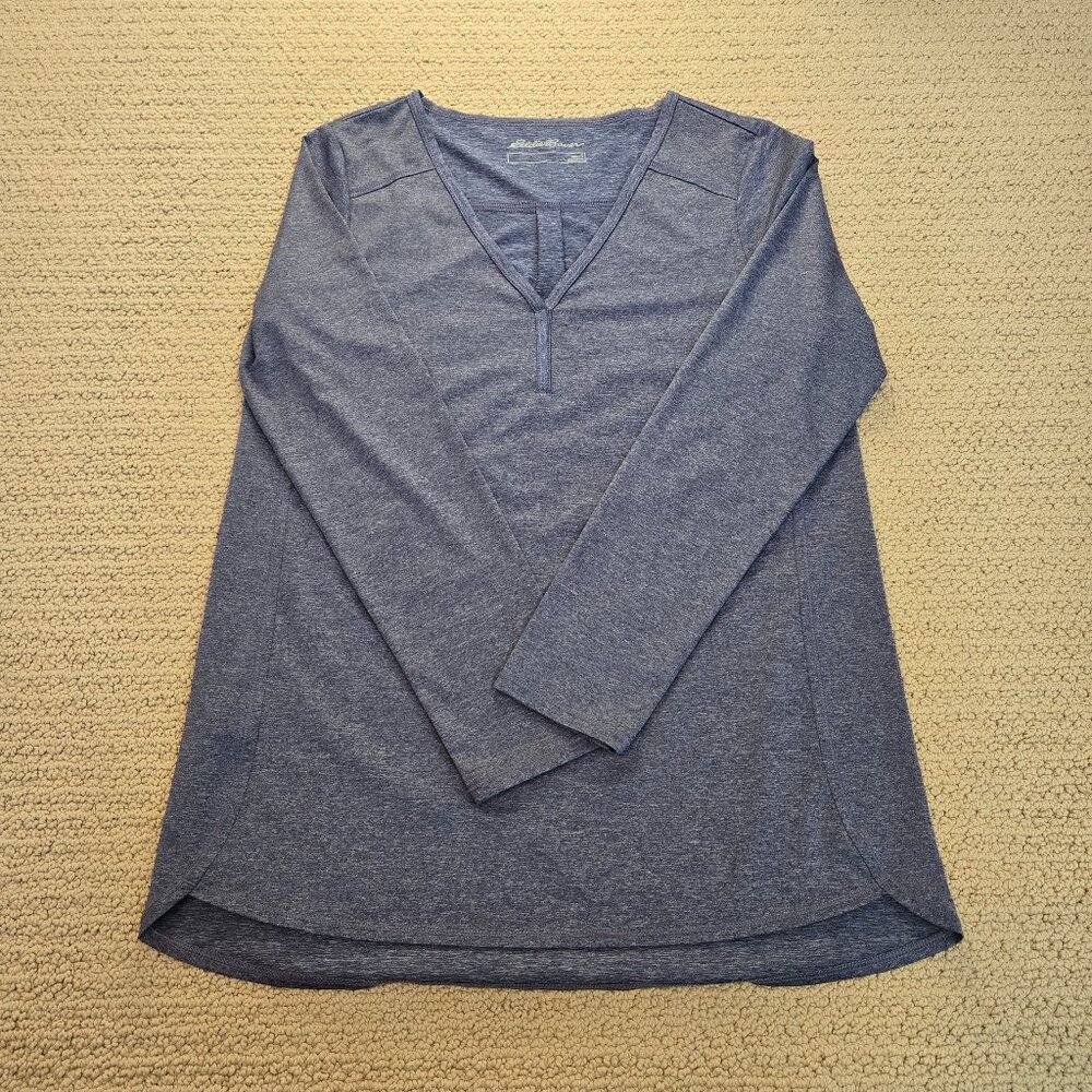 Eddie Bauer Top Womens Small Purple Travex Pullover Long Sleeve